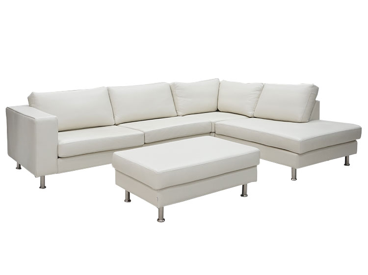 Corner Sofa with Ottoman Set (Leather) (Used)